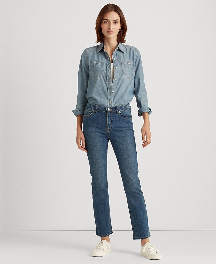 

Прямые джинсы Super Stretch Premier Lauren Ralph Lauren, синий