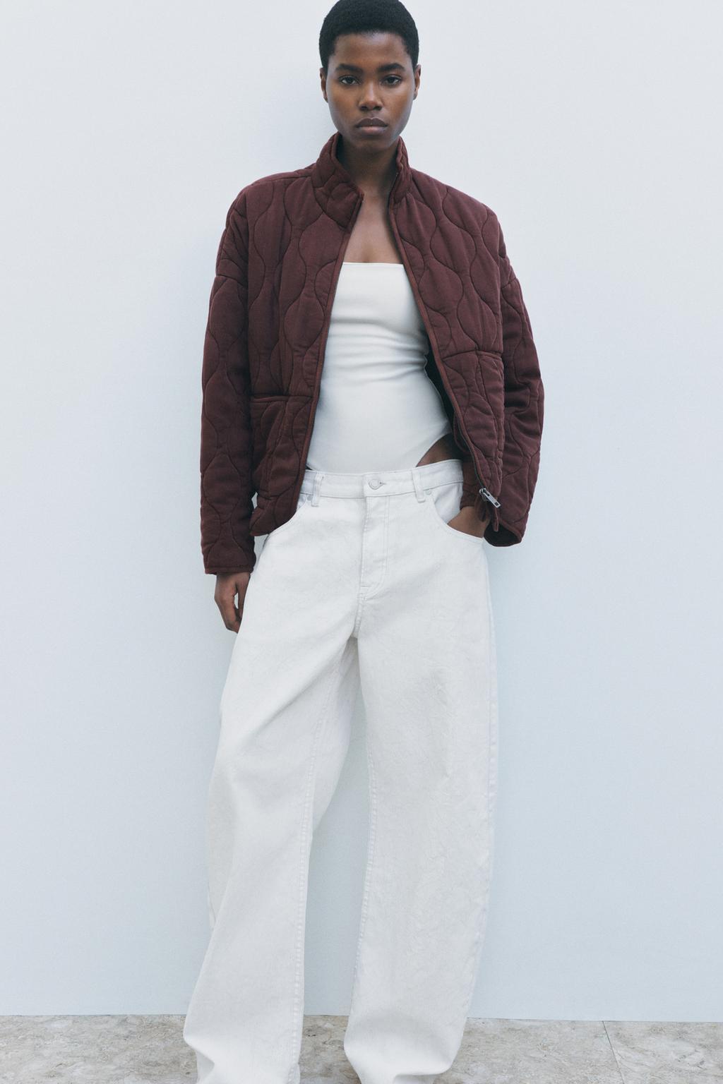 

Стеганая куртка из коллекции zw ZARA, бордовый