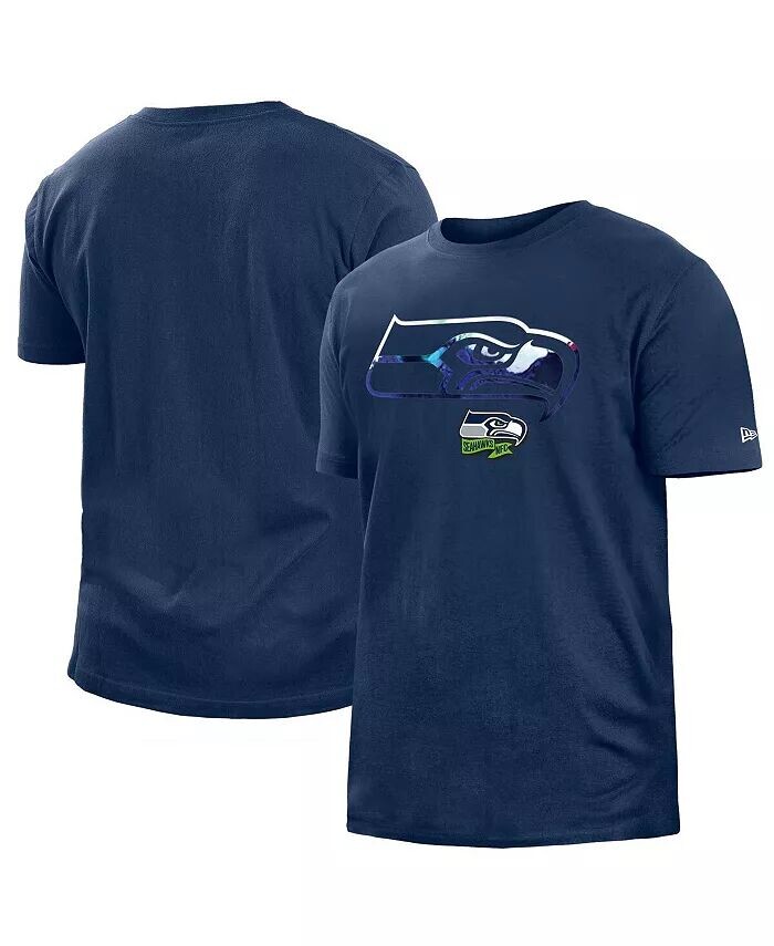 

Мужская темно-синяя футболка College Seattle Seahawks 2022 Sideline Ink Dye New Era