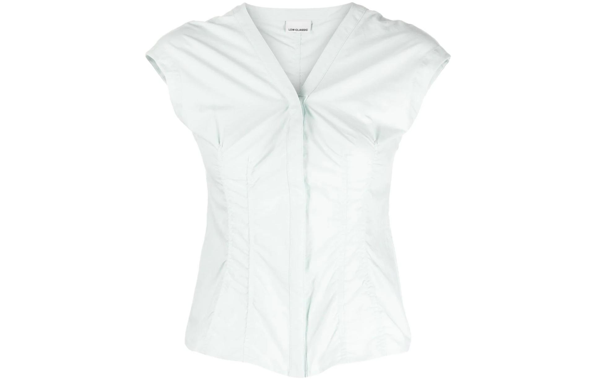 

Хлопковая рубашка с короткими рукавами Low Classic, mint зеленый