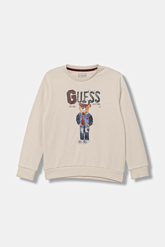 

Детская хлопковая толстовка Guess, бежевый