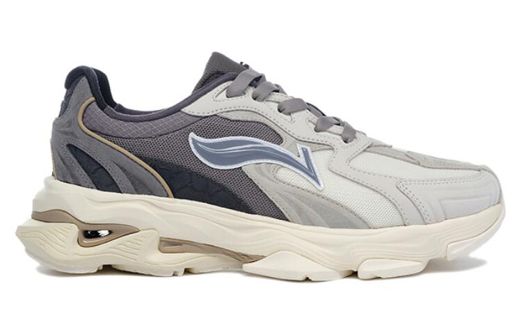 Обувь для жизни Мужская низкая, кремово-белая/серая плитка Li-Ning 1990 — фото 2