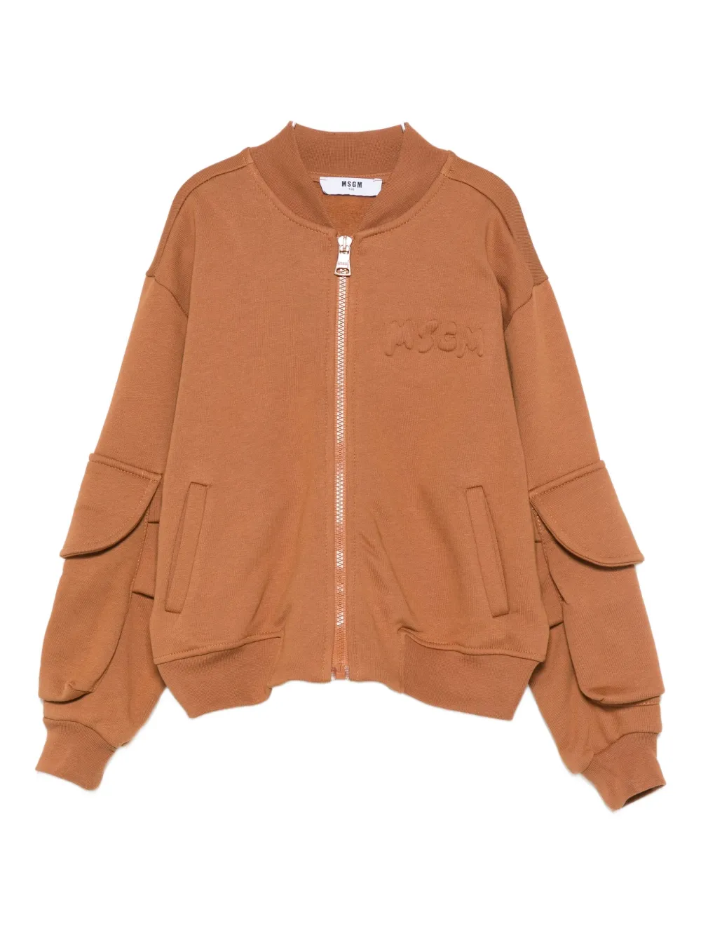 

Куртка-бомбер с накладными карманами MSGM Kids, коричневый