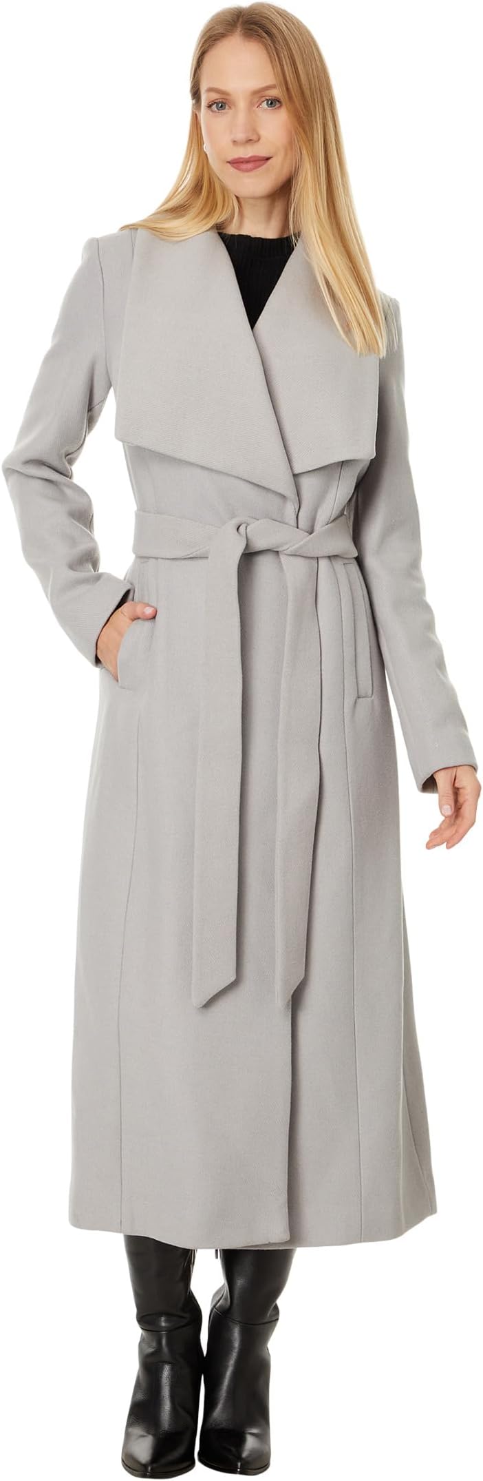 

Пальто Cole Haan Wool Maxi Wrap Coat, цвет Stone