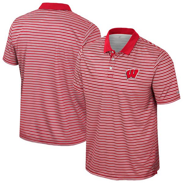 

Мужская красная поло wisconsin badgers striped Colosseum