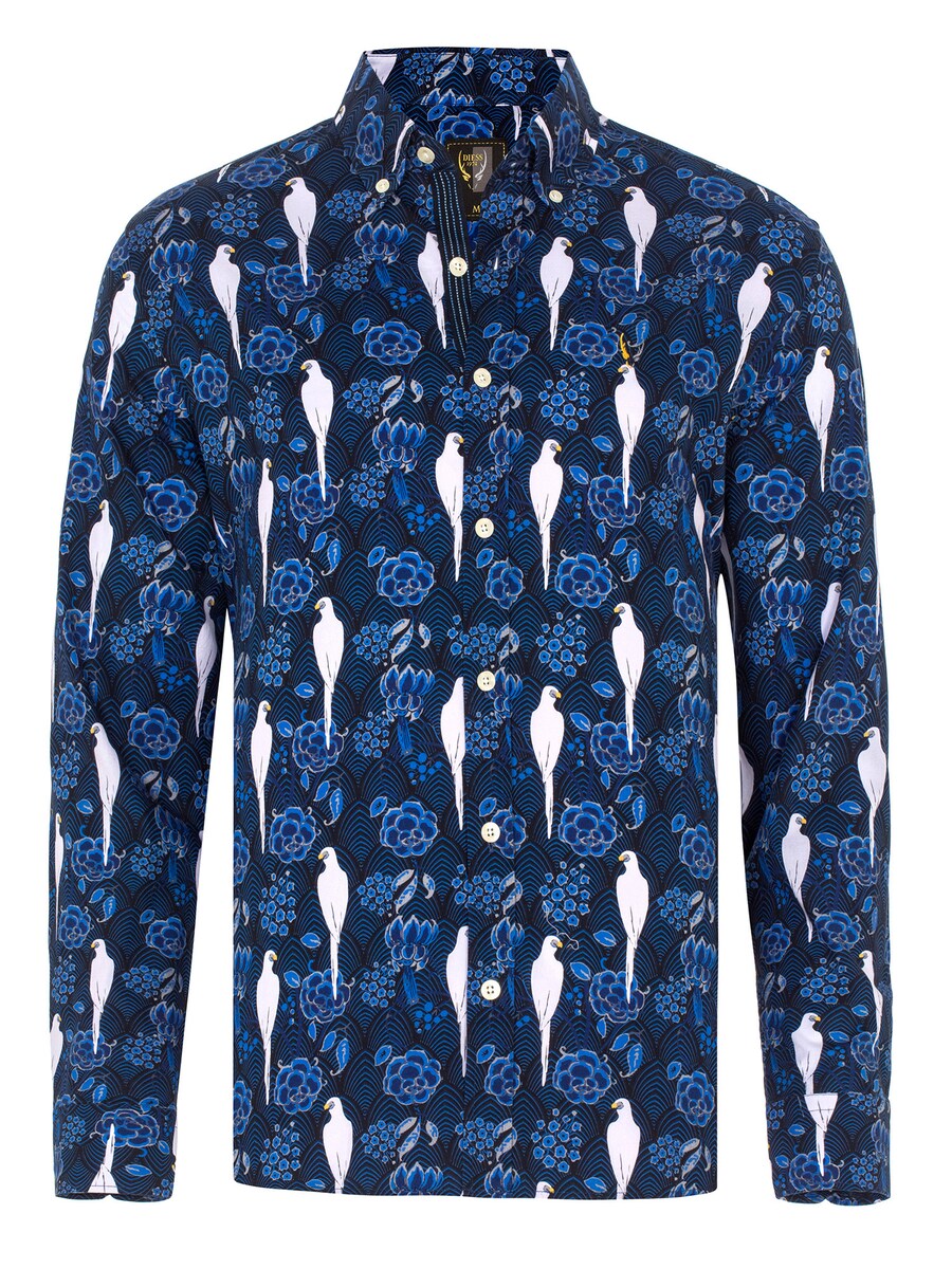

Рубашка Slim Fit на пуговицах By Diess Collection, темно-синий