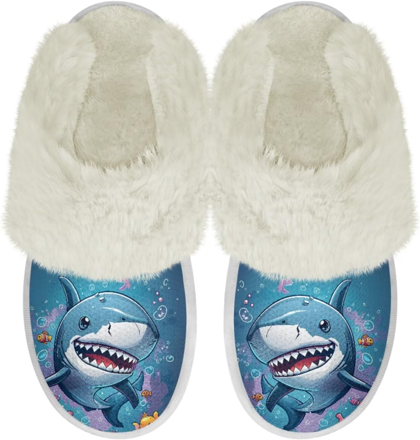 

Мужские плюшевые тапочки Pointodoor для дома и улицы, теплые и уютные, легкие мягкие тапочки без шнурков, размер 3-12, Funny Shark
