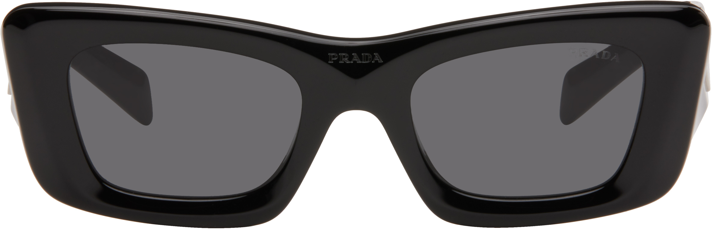 

Черные солнцезащитные очки «кошачий глаз» в квадратной оправе Prada Eyewear