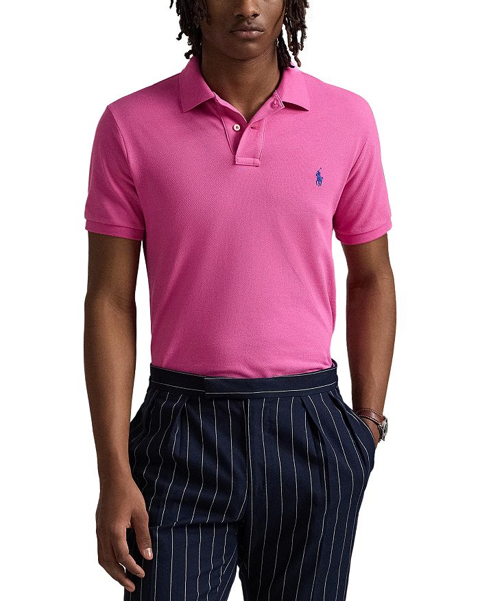 

Кастомная облегающая поло с сетчатыми вставками Polo Ralph Lauren, розовый