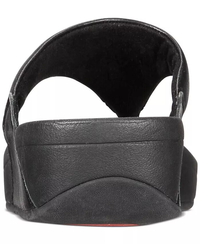 Женские кожаные сандалии Lulu с ремешками на носке FitFlop, черный — фото 3