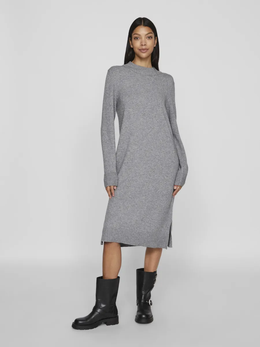 

Трикотажное платье Vila "VIRIL CREW NECK L/S MIDI DRESS - NOOS", серый