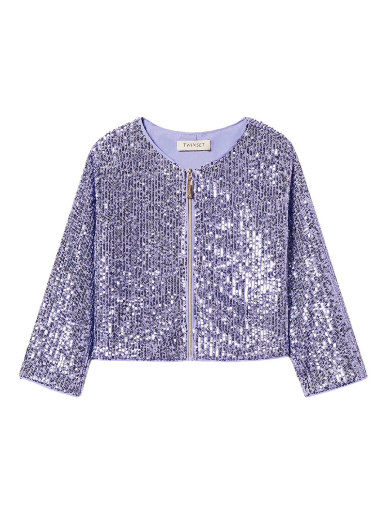 

TWINSET Kids куртка на молнии с пайетками, фиолетовый