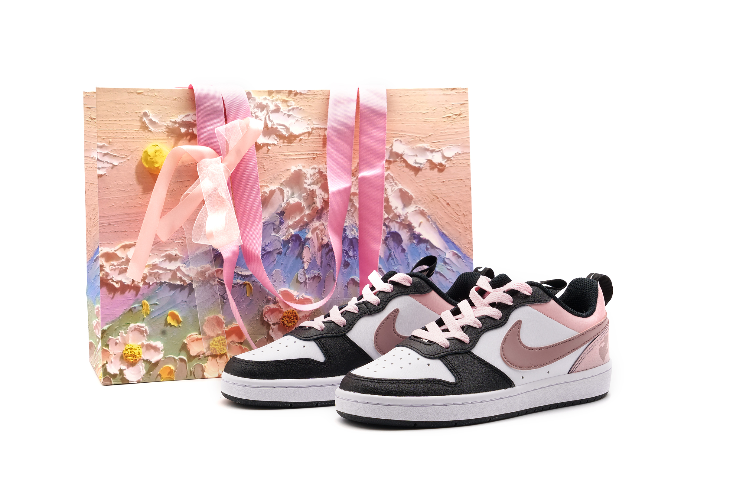 

Nike Детские кроссовки для скейтбординга Court Borough Low 2 с защитой от скольжения, износостойкие, розовые, для подростков