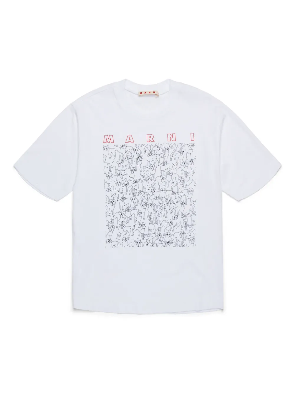 

Футболка с принтом Marni Kids, белый