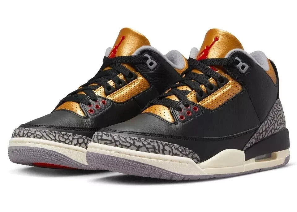 Кроссовки Air Jordan 3 CK9246-067 Женские США 5 Черные Золотые Повседневная обувь GBNC286 — фото 3