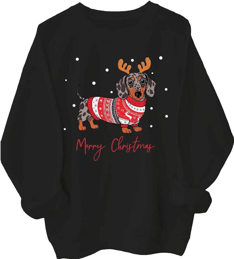 

Свитшот Dapple Dachshund с новогодним принтом Batclock