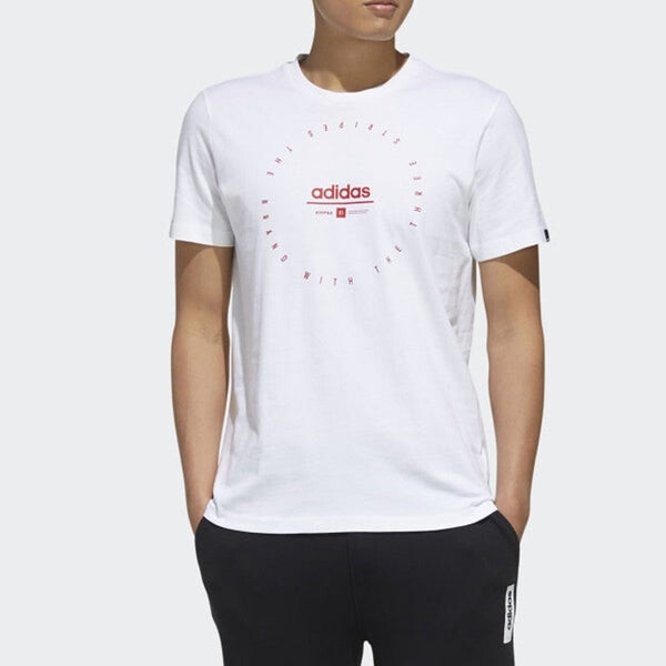 Футболка m adi clk t casual sports breathable sweat absorbing short sleeve white Adidas, белый — фото 3