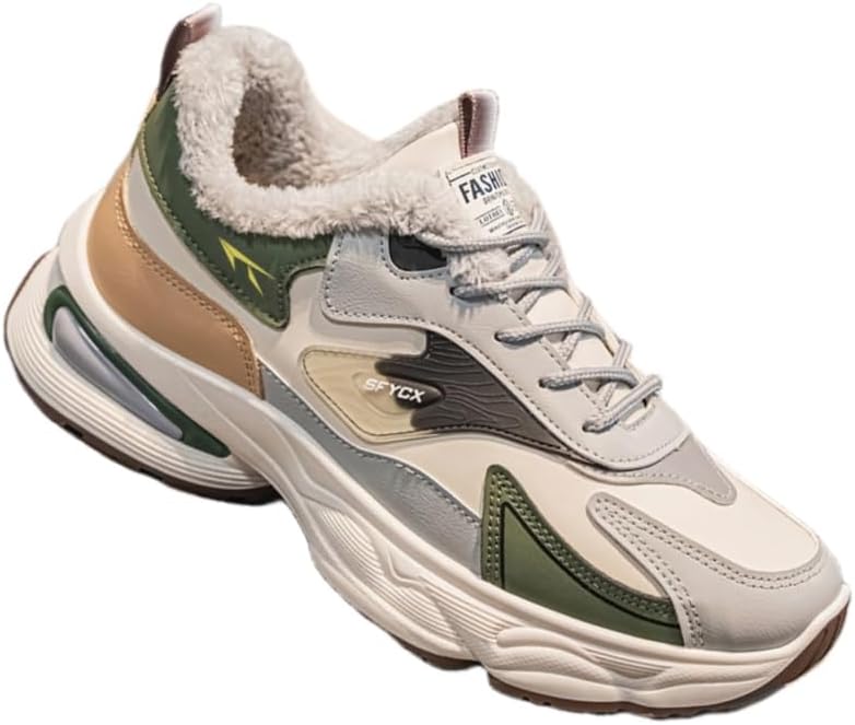 

Мужские зимние ботинки - толстая внутренняя отделка для тепла и комфорта. Спортивная обувь для улицы. Толстая подошва для устойчивости и прочности. Подходит для любых случаев Fmshi, зеленый