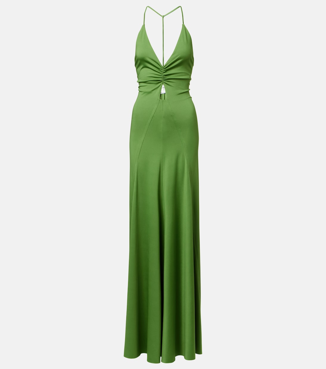 

Платье из джерси с вырезом и сборками Victoria Beckham, Algae