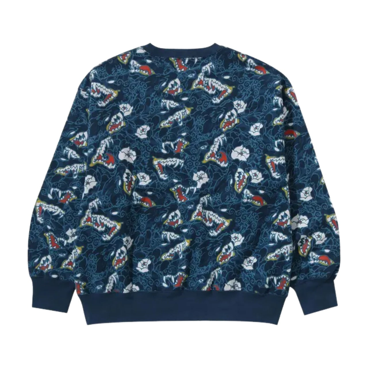 Свитшот A Bathing Ape в японском стиле с камуфляжным рисунком, свободного кроя, с круглым вырезом, цвет «синий» — фото 2