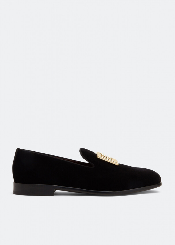 

Тапочки Dolce&Gabbana DG Logo Velvet, черный