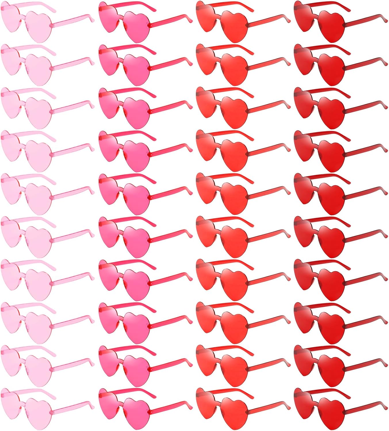 

Оптовая продажа солнцезащитных очков Pibupibu: 40 штук без оправы в форме сердца, для взрослых и унисекс, забавные красочные очки в форме сердца, сувениры для вечеринок, Pink Gradient