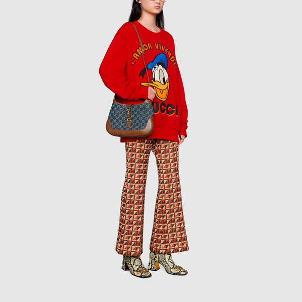 Толстовка Gucci x Disney Donald Duck Printed Cotton Sweatshirt, Красный — фото 2