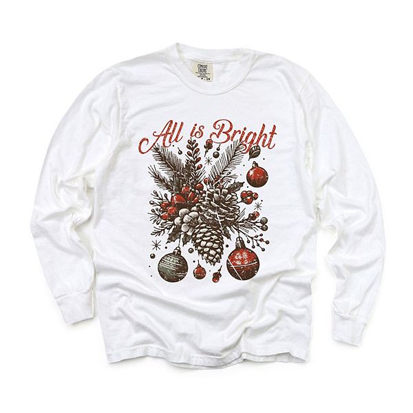 

Футболка с длинным рукавом All is bright pinecone garment dyed Simply Sage Market, White