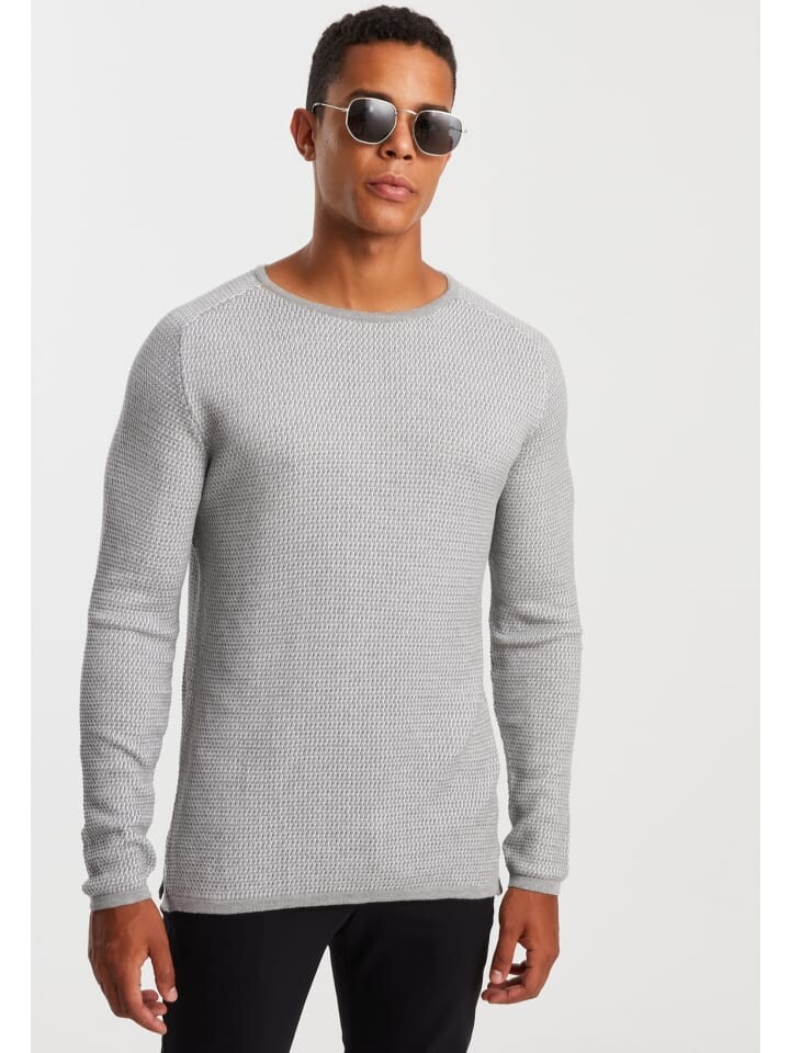 

Пуловер Leif Nelson Herren Rundhalspullover Strickpullover Strickpullover, цвет GRAU-ECRU
