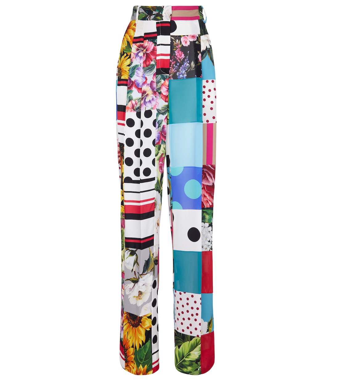 

Брюки широкие из шелкового крепа с принтом Dolce&Gabbana, Variante Abbinata