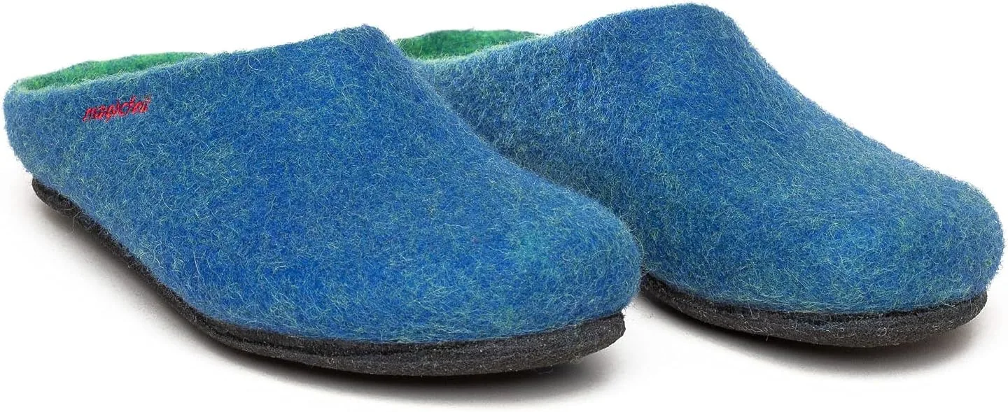 Тапочки MagicFelt AN 709 из чистой натуральной шерсти для мужчин и женщин - нескользящие и анатомической формы, цвет Lagoon — фото 2