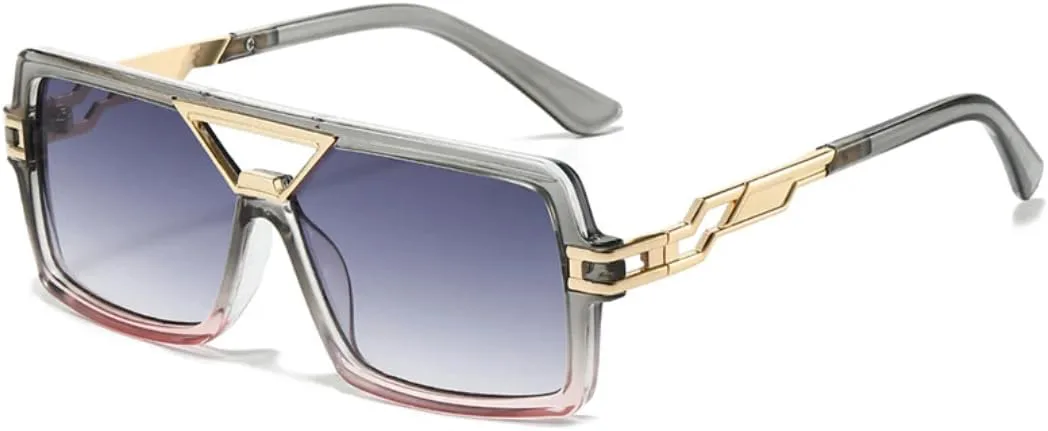 

Солнцезащитные очки с двойной перемычкой для женщин и мужчин, ретро-стиль, градиентные линзы, защита от УФ-излучения UV400, в тренде UATXTAU, Gray Pink Gray