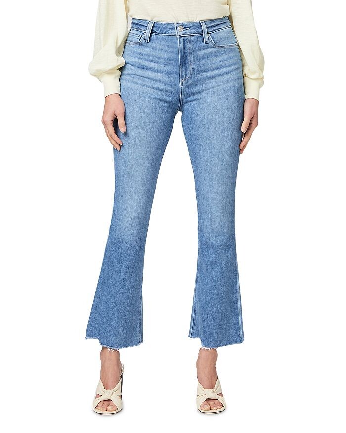 

Расклешенные джинсы до щиколотки с высокой посадкой PAIGE Claudine, синий