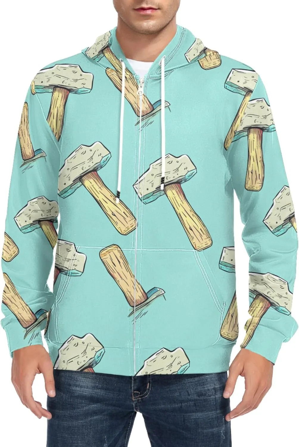 

Мужская толстовка с молнией и карманом, дизайн Hammer Pattern CUPADA