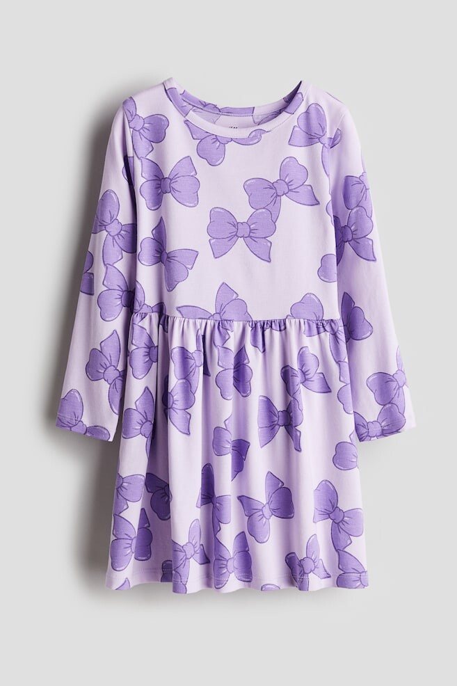 

Платье из хлопка с принтом H&M, фиолетовый