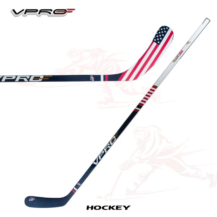 

He Jiagong Хоккейная клюшка Carbon Fiber для детей, Left Hand, 170 см, American Flag [F75]