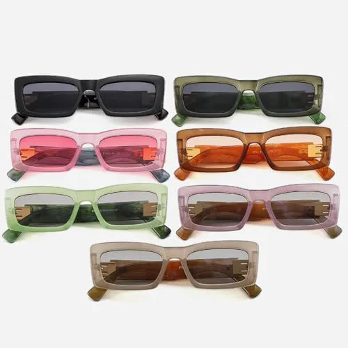 

Солнцезащитные очки прямоугольной формы 2027 года для мужчин и женщин, квадратные солнцезащитные очки для путешествий, винтажные, ретро, ​​UV400 MTZJH, Green