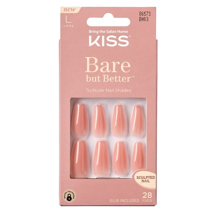 

Bare But Better Nails Длинные персиковые ногти 28 шт., Kiss