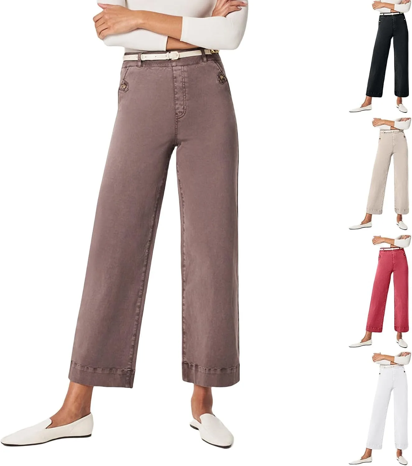 

Gumipy женские брюки кроп с высокой талией