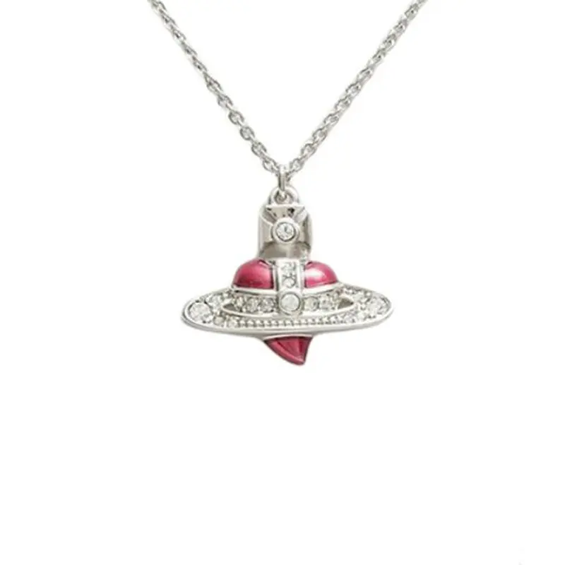 

Vivienne Westwood Серебряное колье в форме сердца из латуни с цирконием для женщин