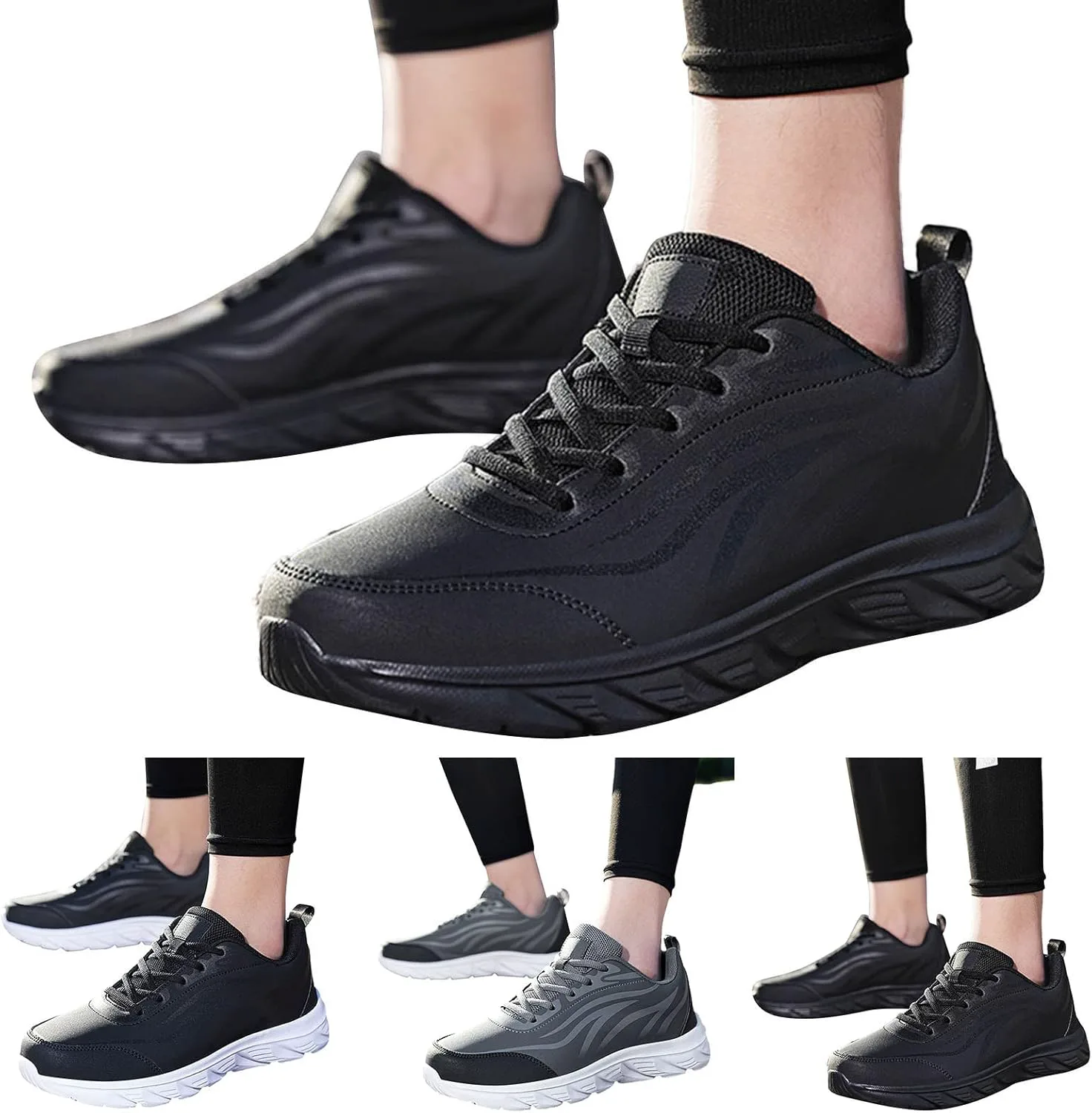 

IWIHMIV Мужские спортивные водонепроницаемые кроссовки для улицы, удобные повседневные беговые и спортивные обувь, серый