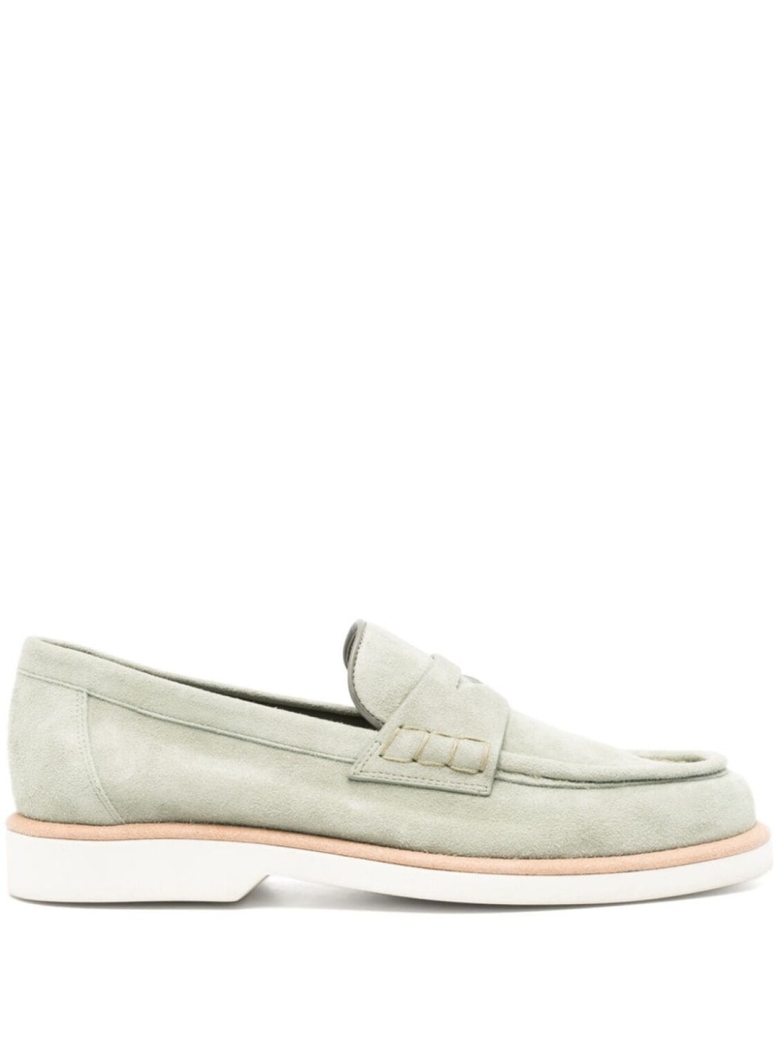 Santoni замшевые мокасины, зеленый