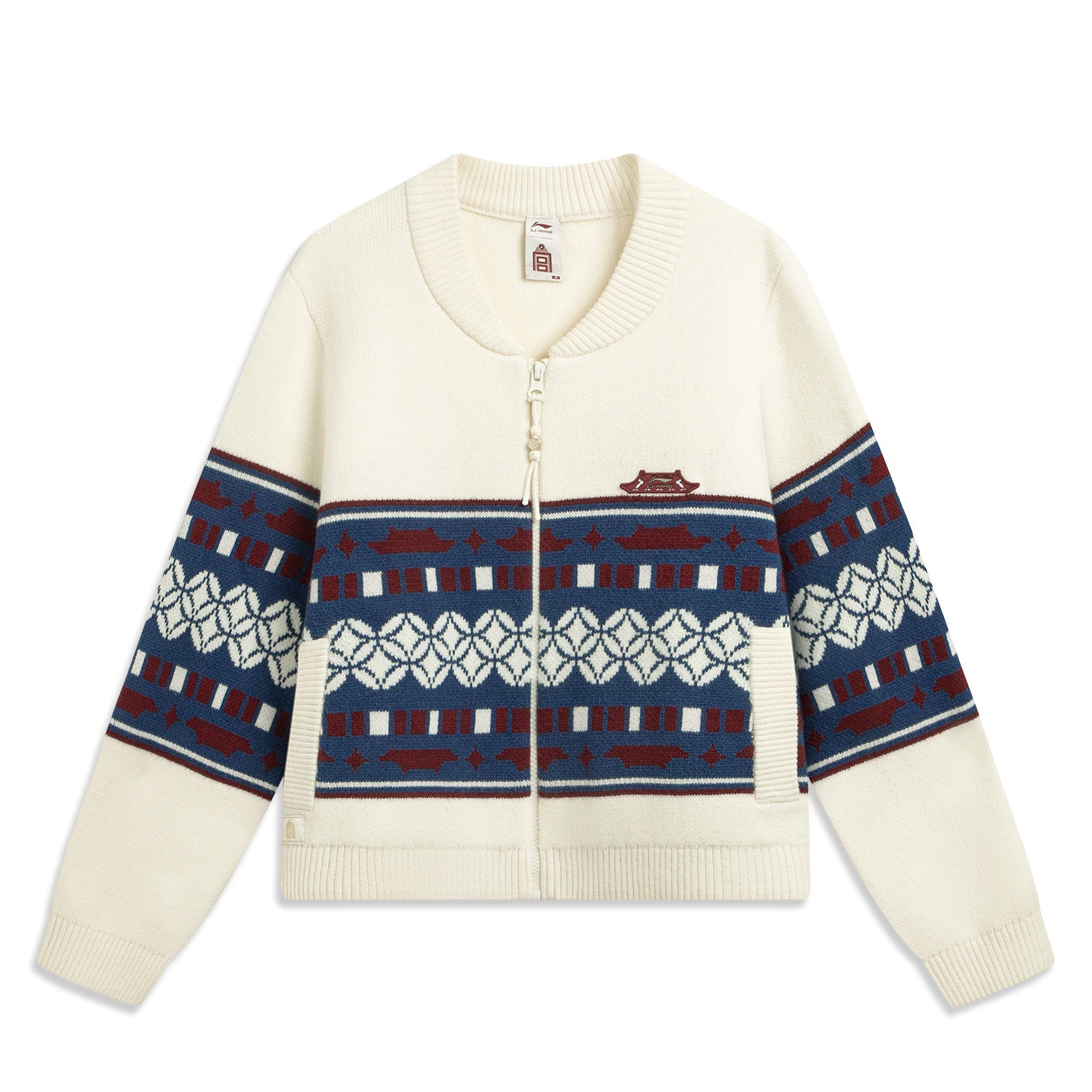 

Коллекция Sports Lifestyle Коллекция China Culture Свитер Women's LINING, mother of pearl белый jacquard