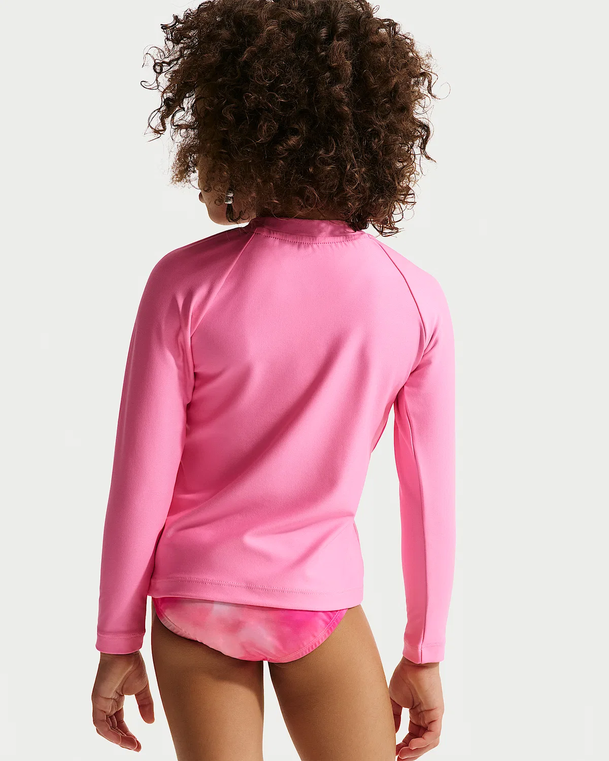 Детский (девочки) длинный рукав Hydroguard + Midkini Set Nike Swim, Pink Glow/Pink Foam — фото 3