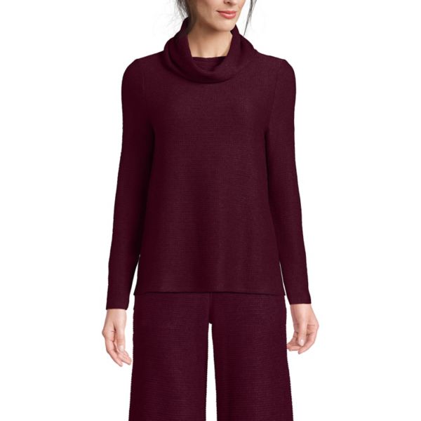 

Женский свободный топ с длинным рукавом и капюшоном Lands' End, цвет plum heather
