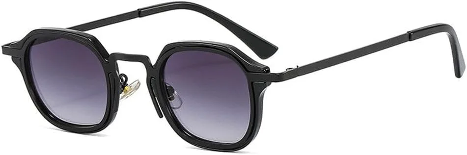 

MUTYNE Модные маленькие солнцезащитные очки для мужчин и женщин в стиле ретро-панк, винтажные, модные, для вождения, с защитой от УФ-излучения UV400, Black Doublegrey