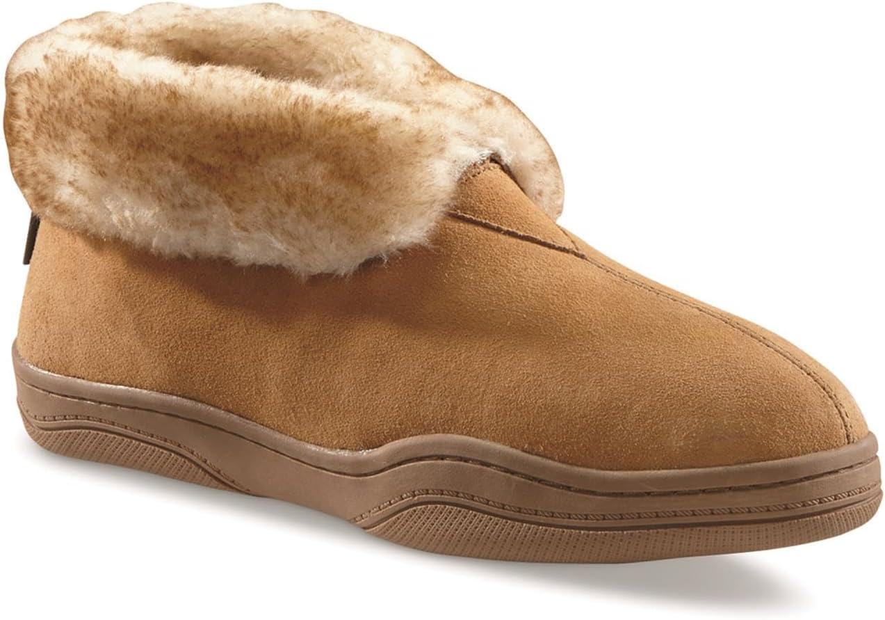 

Мужские домашние ботинки-тапочки Guide Gear, замшевые с мягкой амортизирующей подошвой, резиновой подошвой и подкладкой из шерстяного материала для использования дома и на улице