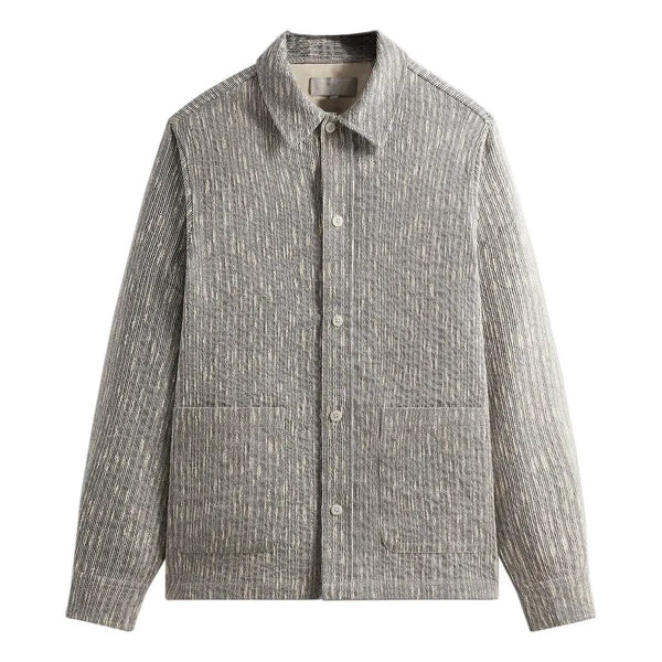 

Рубашка ss24 slub boucle boxy collared overshirt 'ink' Kith, черный