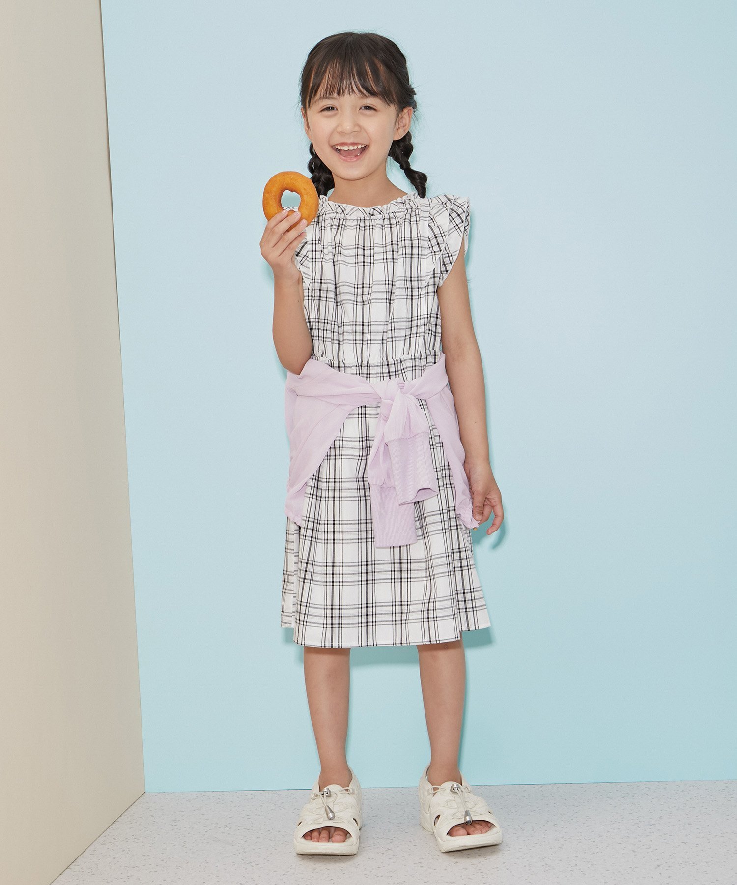Платье в клетку с оборками ROPE' PICNIC KIDS, White (11)