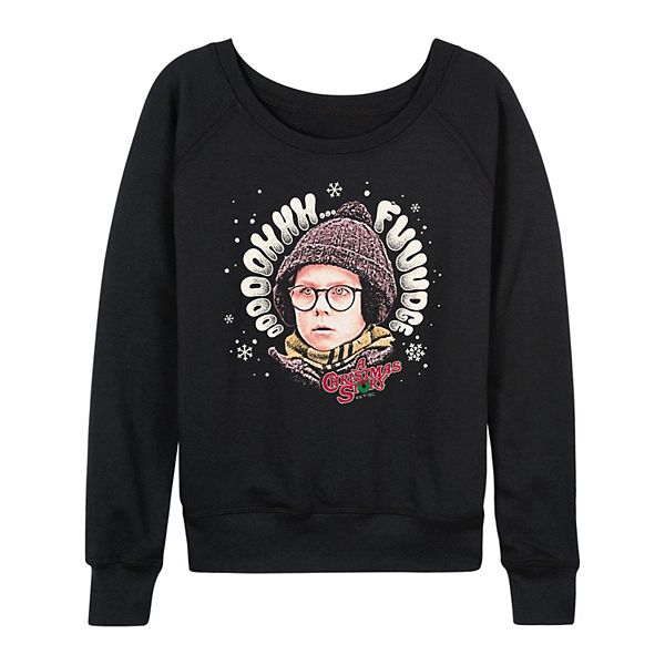 

Женская футболка с длинным рукавом и принтом a christmas story oooh fudge Licensed Character, Black